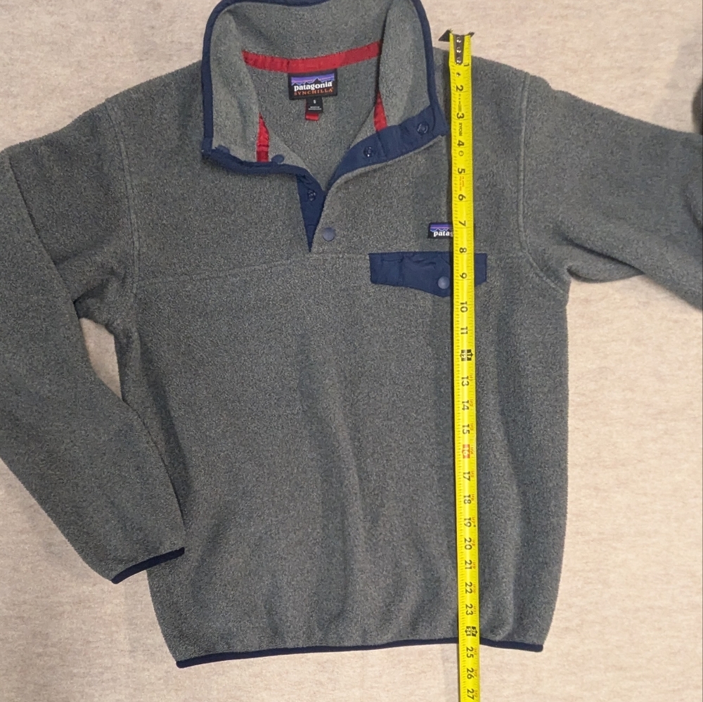 Patagonia Synchilla Snap Gray Fleece Pullover Size Small Men Or Women - Picture 5 of 8